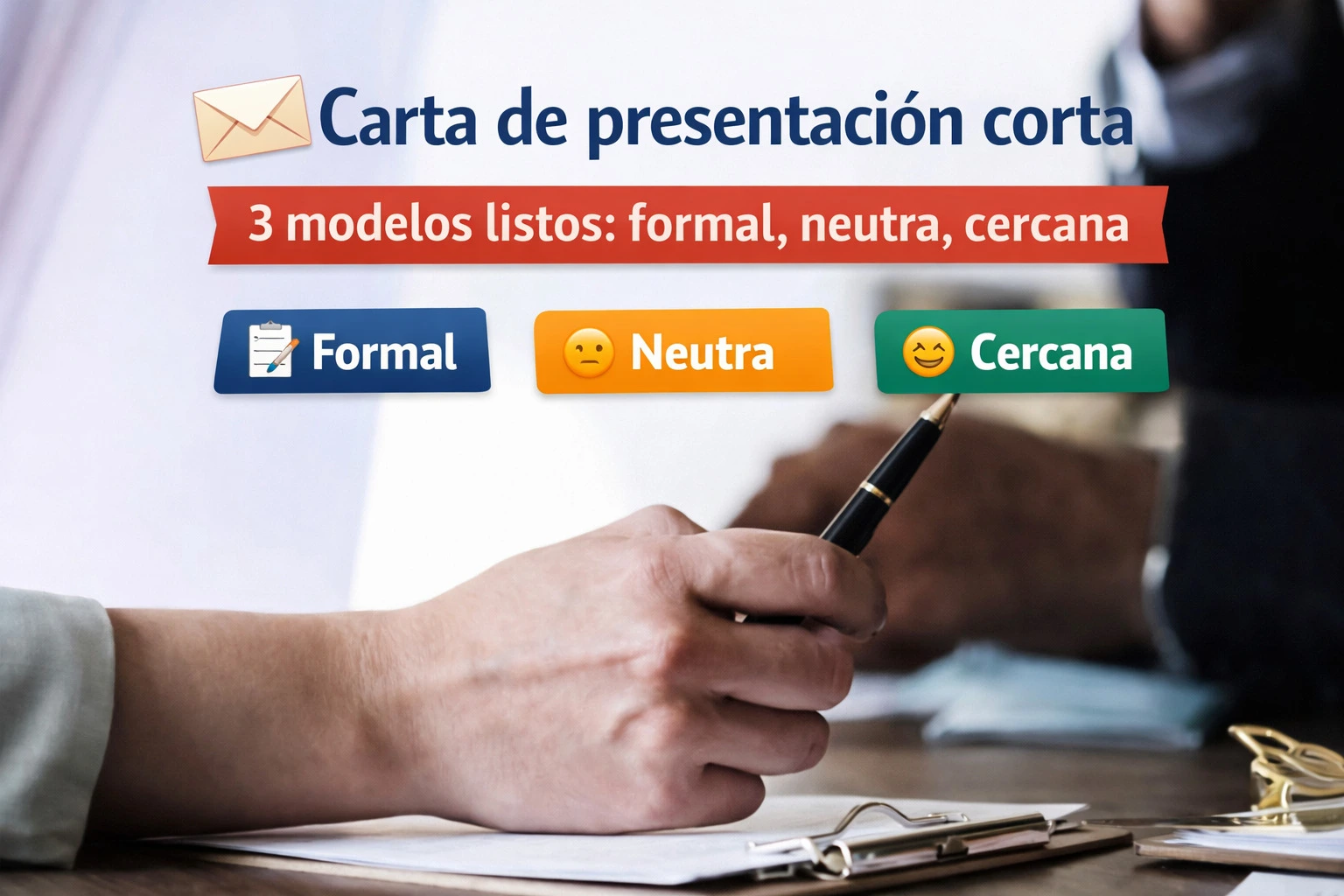 Carta de presentación corta: 3 modelos